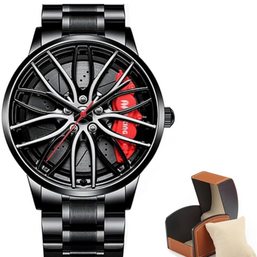 Men's Creative 3D Car Wheel Rotating Wrist Watch....ساعة يد رجالية دوارة بتصميم عجلة سيارة ثلاثية الأبعاد - تصميم جريء لعشاق السيارات
