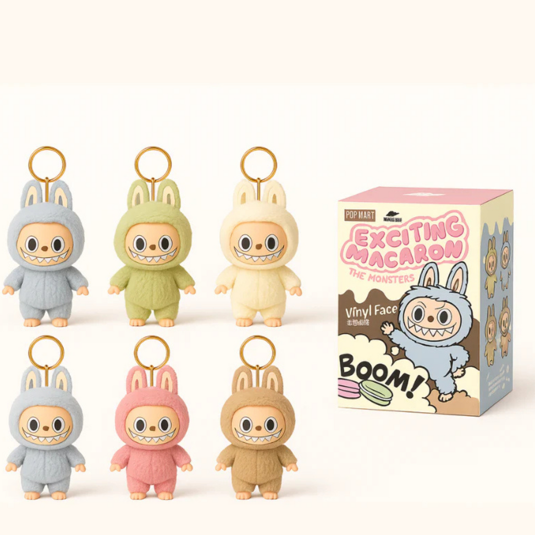 Labubu - سلسلة مفاتيح بشكل وحشي كرتوني ( Random Colours)