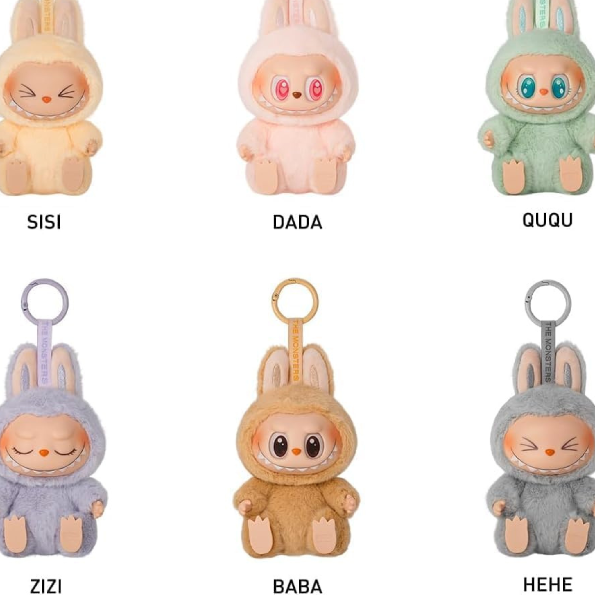 Labubu - سلسلة مفاتيح بشكل وحشي كرتوني ( Random Colours)