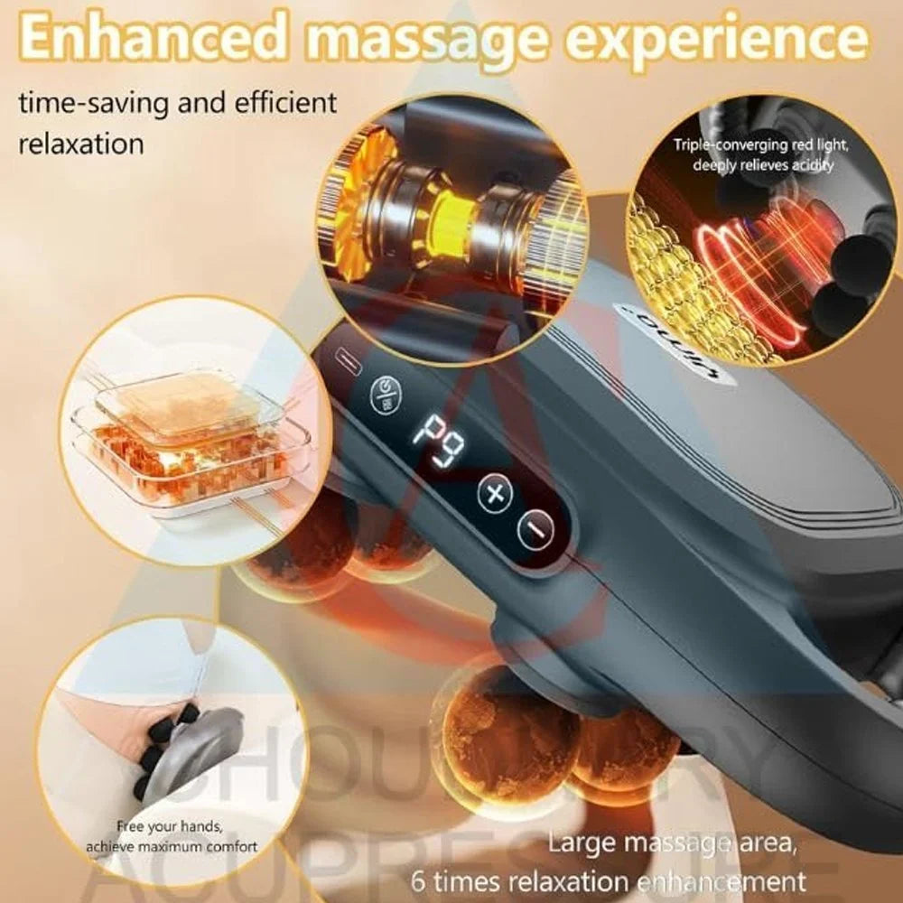 6-Head Deep Tissue Massage Gun – جهاز مساج عضلي 6 رؤوس: